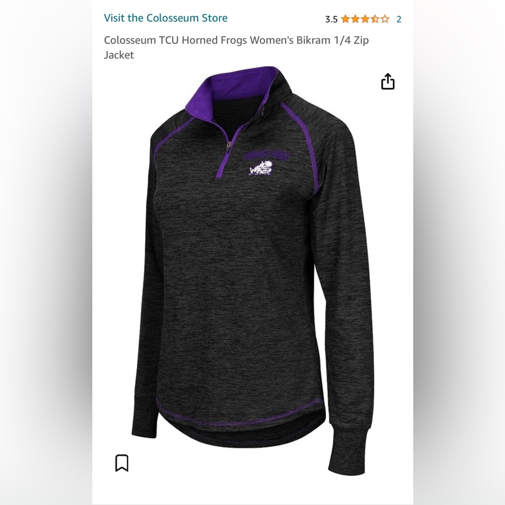 Colosseum TCU Horned Frogs Women's Bikram 1/4 Zip Jacket